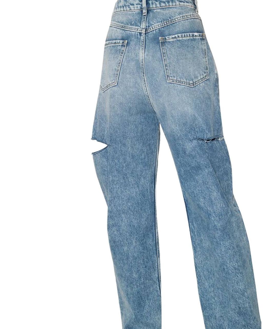 MAISON MARGIELA Синие хлопковые прямые джинсы, фото 3