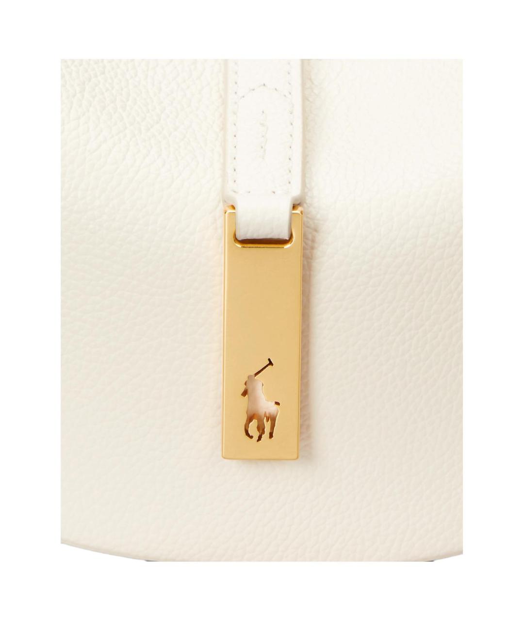 POLO RALPH LAUREN Бежевая кожаная сумка через плечо, фото 5