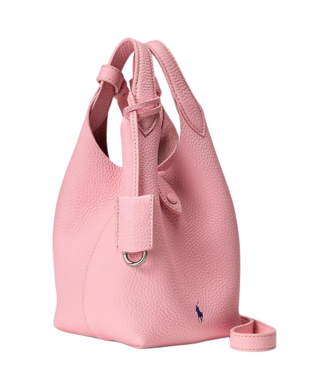 POLO RALPH LAUREN Розовая кожаная сумка через плечо, фото 2