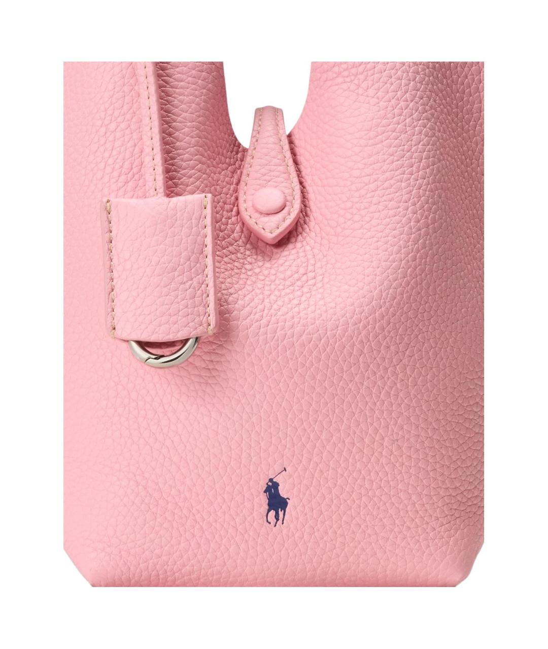 POLO RALPH LAUREN Розовая кожаная сумка через плечо, фото 4