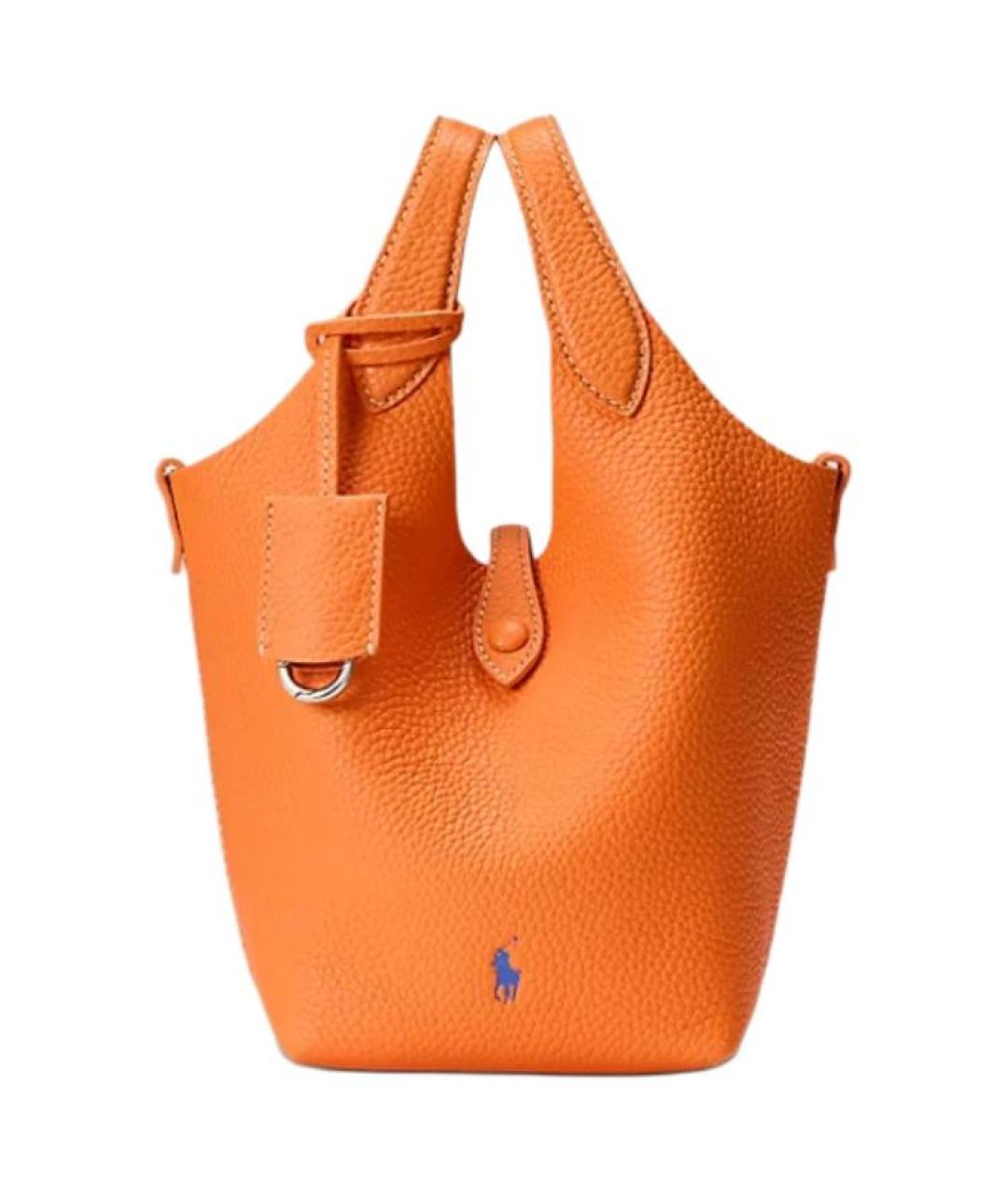 POLO RALPH LAUREN Оранжевая кожаная сумка через плечо, фото 1