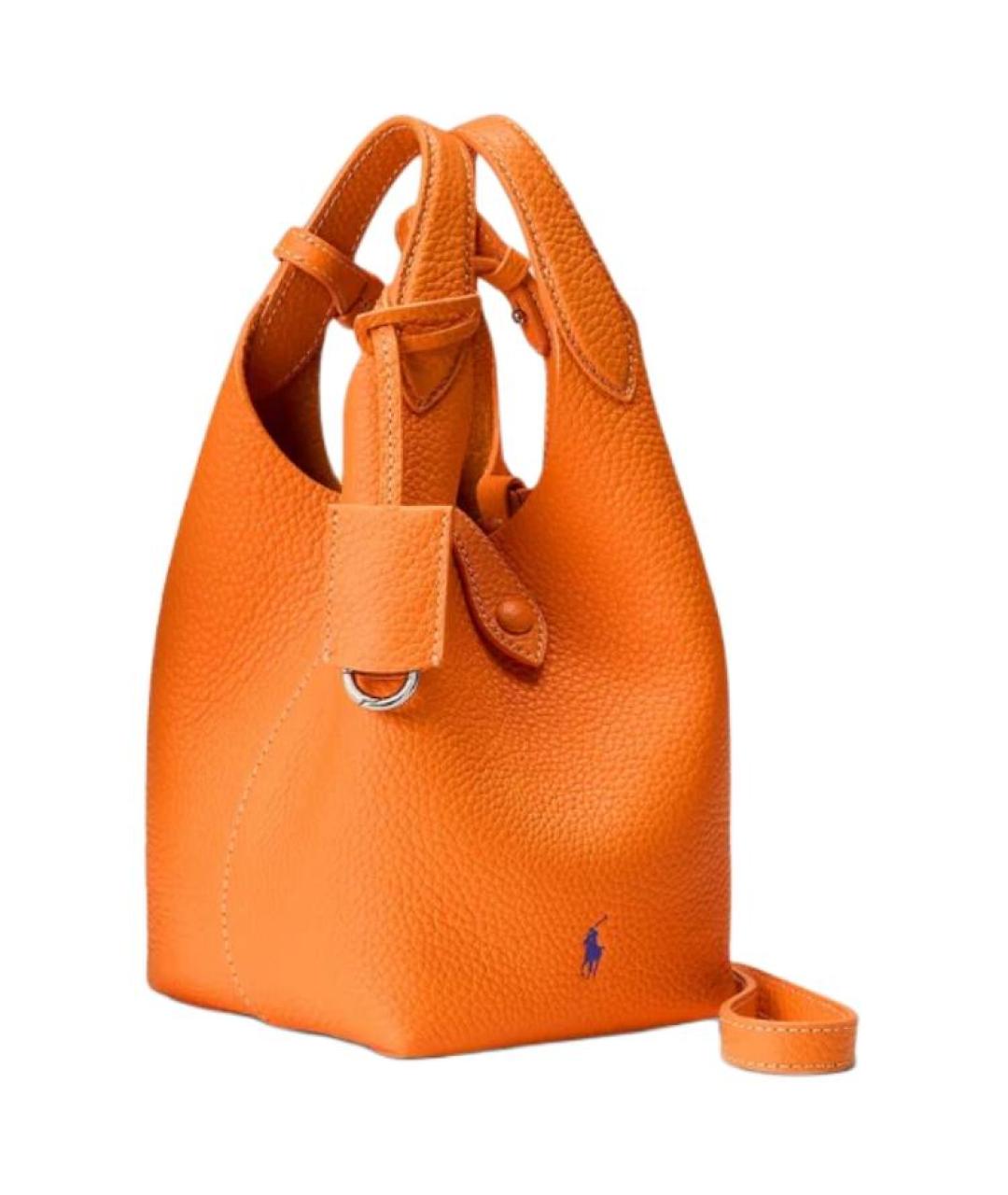 POLO RALPH LAUREN Оранжевая кожаная сумка через плечо, фото 2