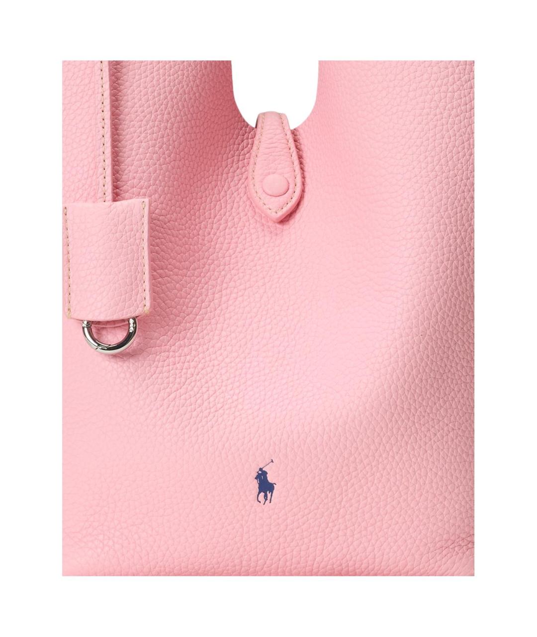 POLO RALPH LAUREN Розовая кожаная сумка через плечо, фото 4