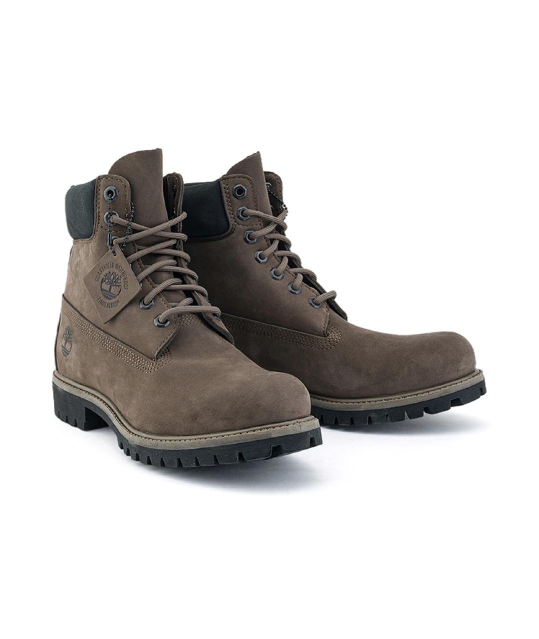 TIMBERLAND Коричневые нубуковые высокие ботинки, фото 3