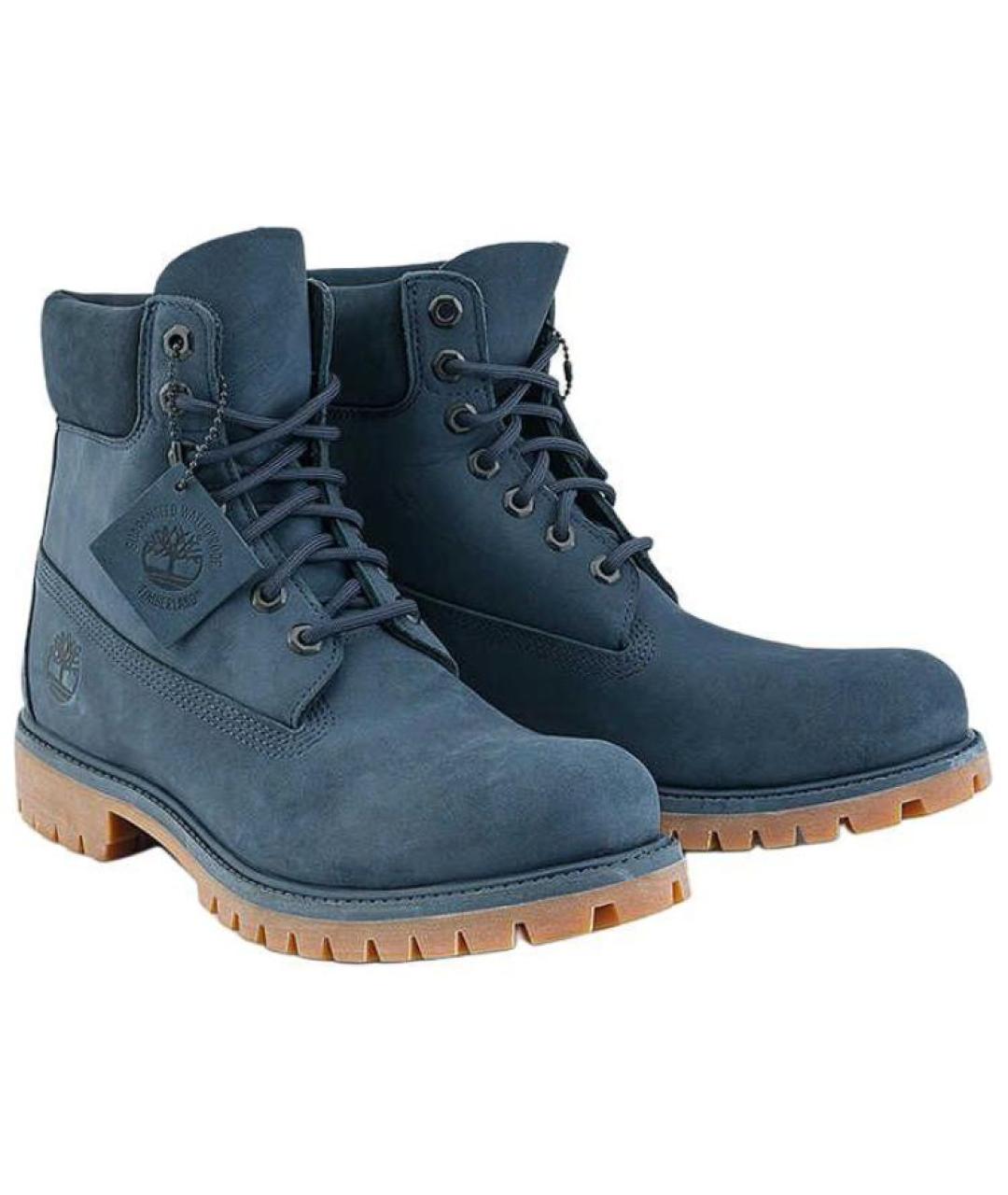 TIMBERLAND Темно-синие нубуковые высокие ботинки, фото 3