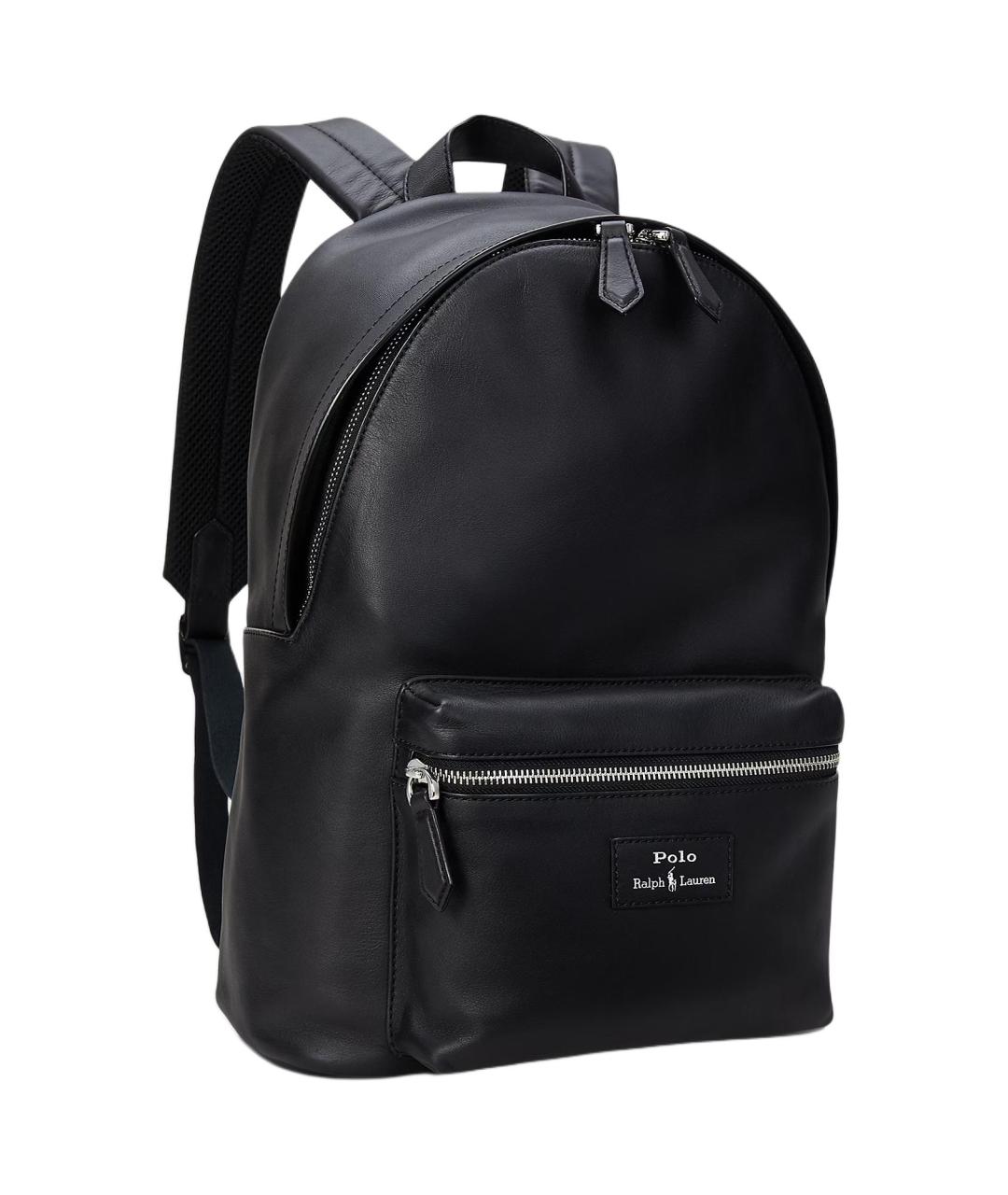 POLO RALPH LAUREN Черный кожаный рюкзак, фото 2