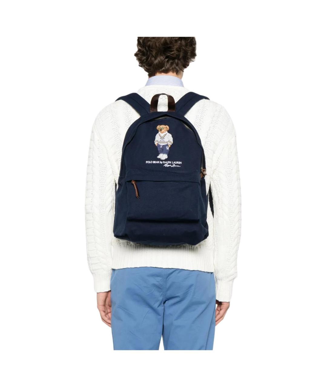 POLO RALPH LAUREN Темно-синий хлопковый рюкзак, фото 3