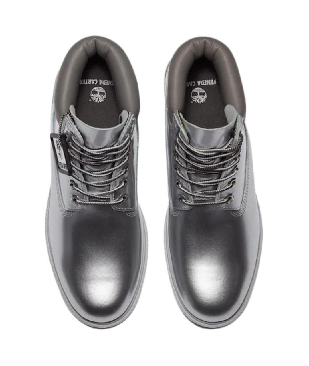 TIMBERLAND Серебряные кожаные ботинки, фото 5