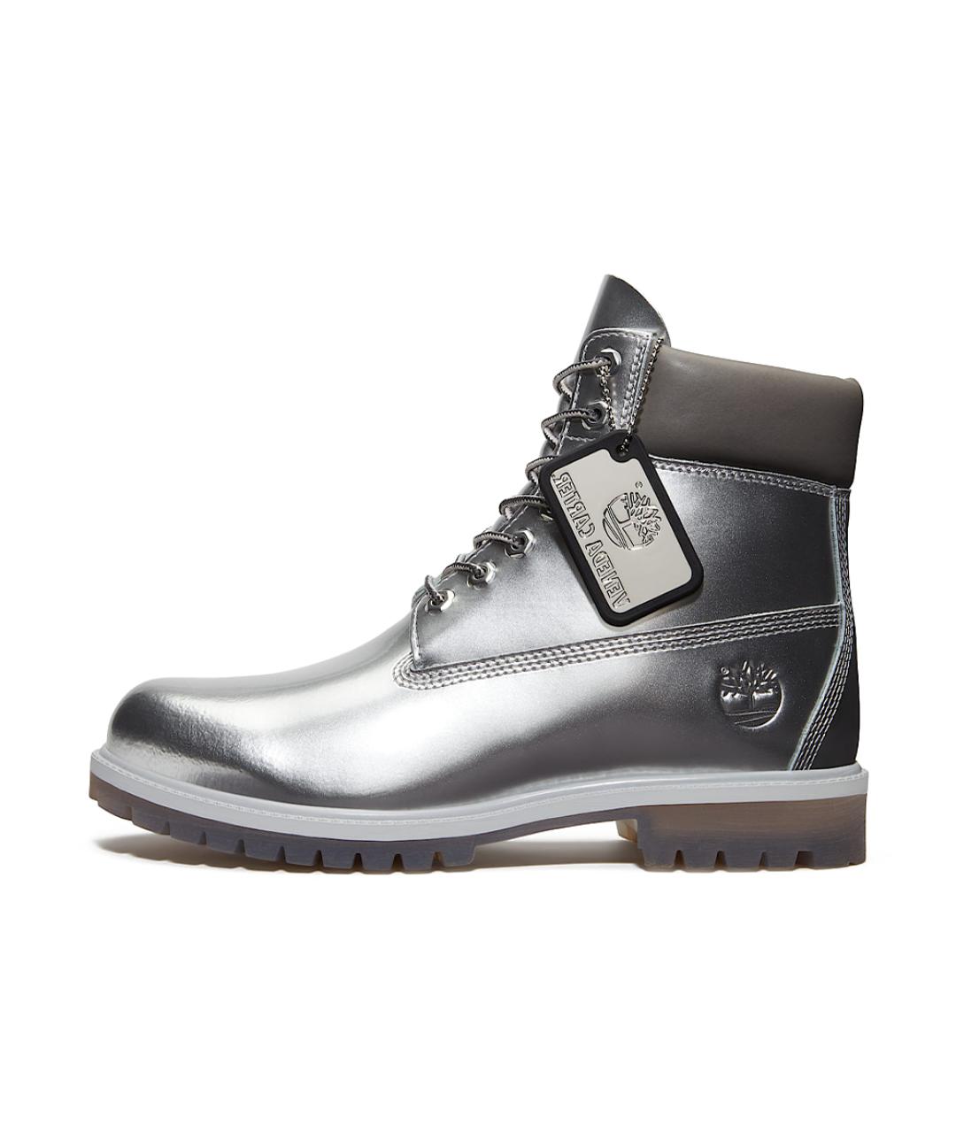 TIMBERLAND Серебряные кожаные ботинки, фото 6