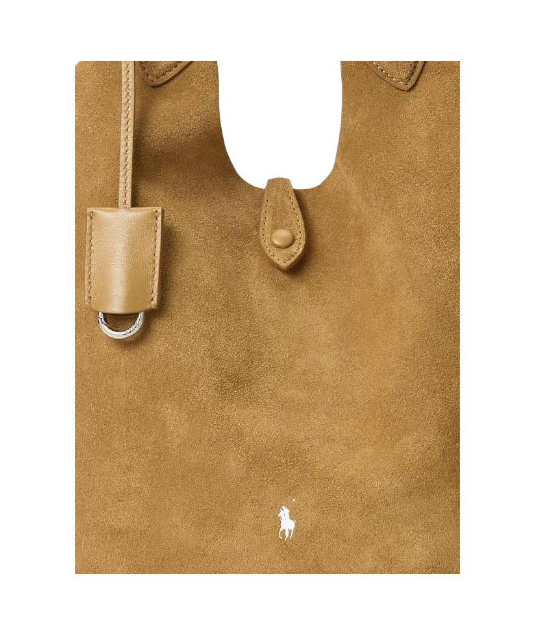 POLO RALPH LAUREN Коричневая замшевая сумка через плечо, фото 5