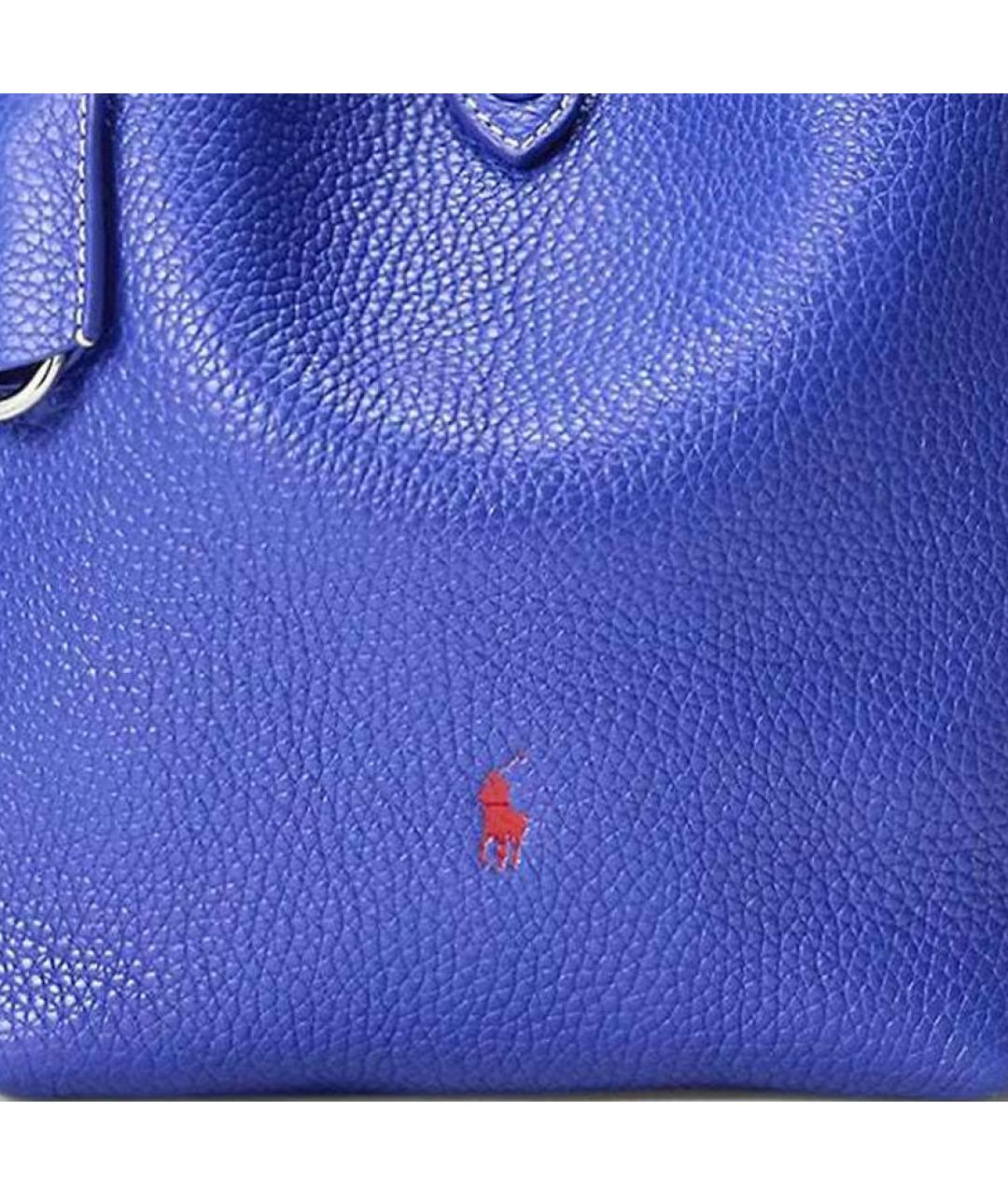 POLO RALPH LAUREN Синяя кожаная сумка через плечо, фото 4