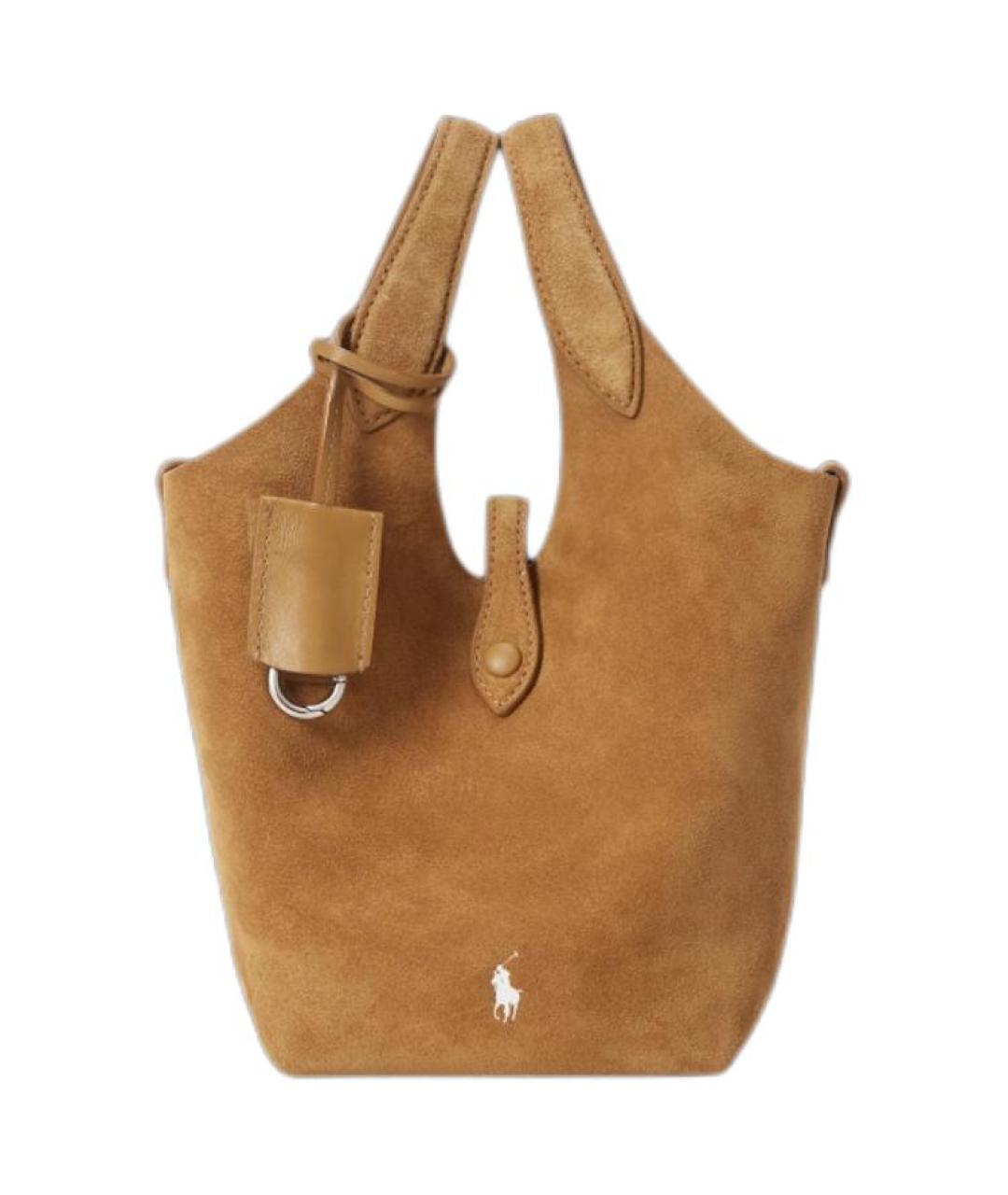 POLO RALPH LAUREN Коралловая замшевая сумка через плечо, фото 1