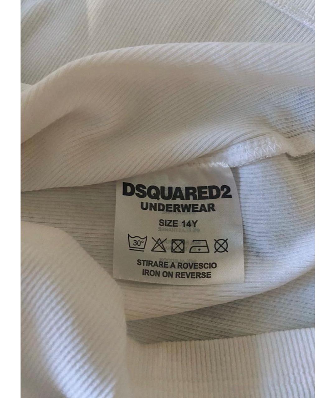 DSQUARED2 Белый хлопковый детская футболка / топ, фото 5