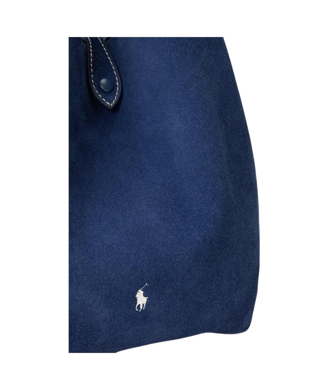 POLO RALPH LAUREN Синяя замшевая сумка через плечо, фото 5