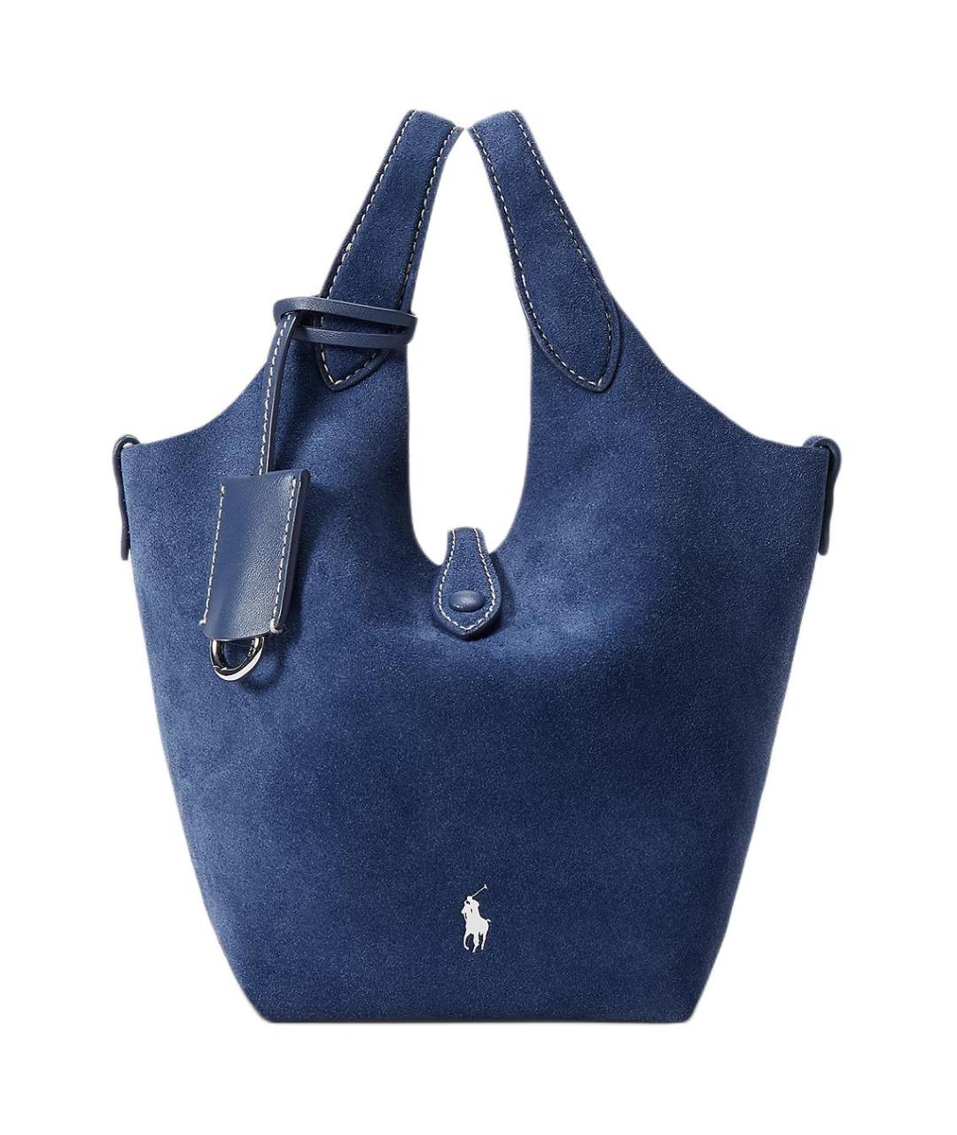 POLO RALPH LAUREN Синяя замшевая сумка через плечо, фото 1
