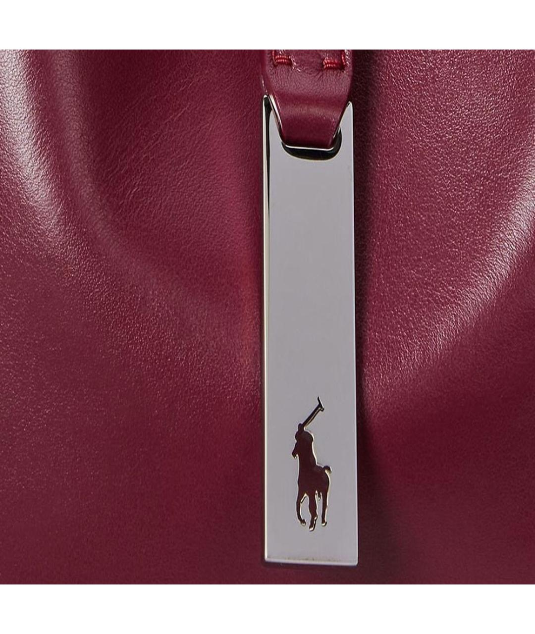 POLO RALPH LAUREN Красная кожаная сумка через плечо, фото 5