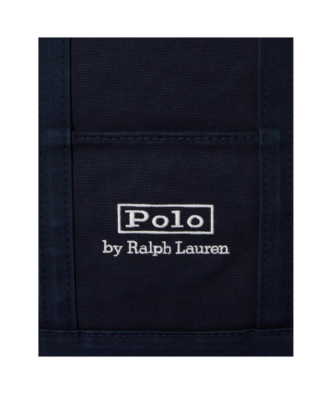 POLO RALPH LAUREN Темно-синяя тканевая сумка на плечо, фото 5