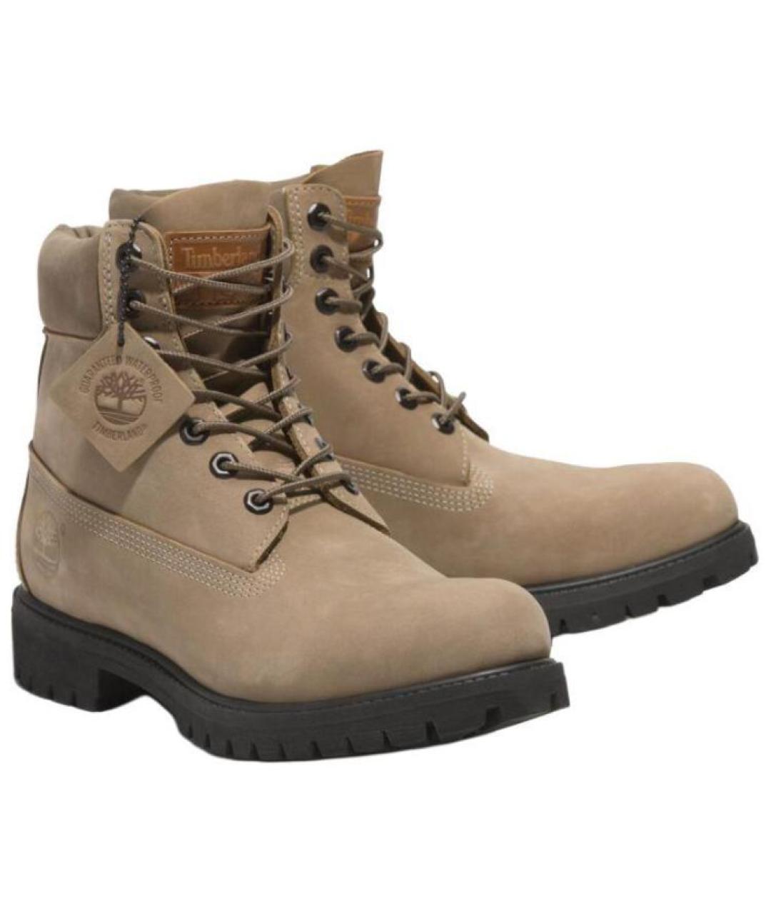 TIMBERLAND Бежевые нубуковые высокие ботинки, фото 5
