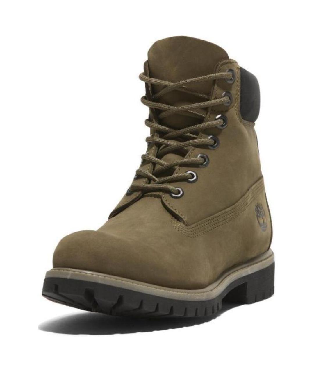 TIMBERLAND Зеленые кожаные высокие ботинки, фото 3