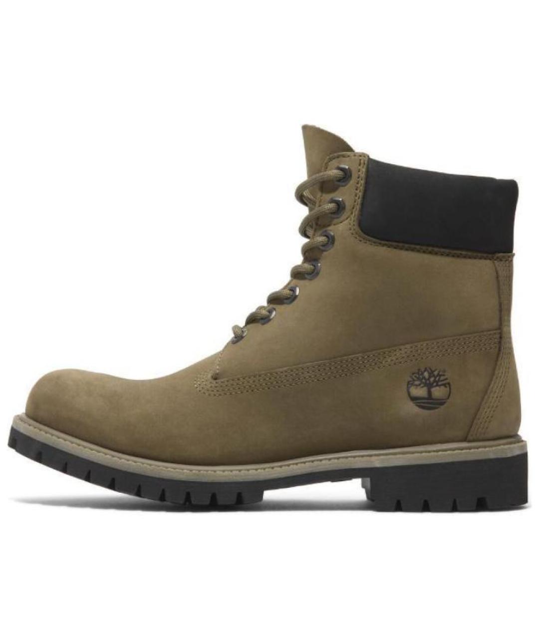 TIMBERLAND Зеленые кожаные высокие ботинки, фото 2