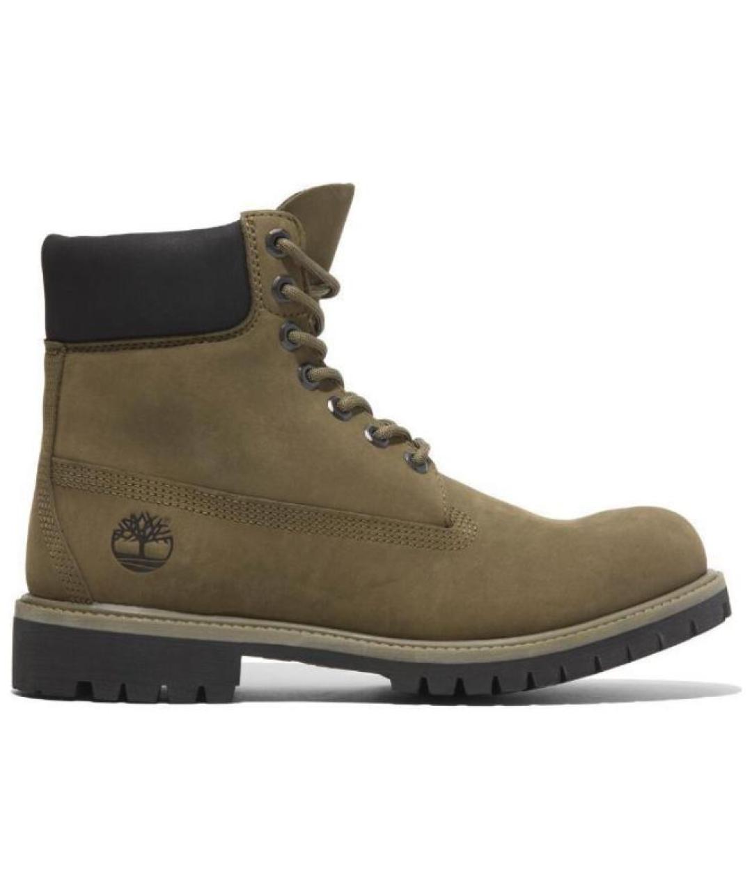 TIMBERLAND Зеленые кожаные высокие ботинки, фото 1