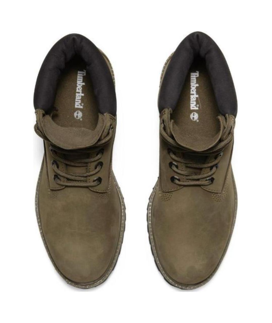 TIMBERLAND Зеленые кожаные высокие ботинки, фото 5