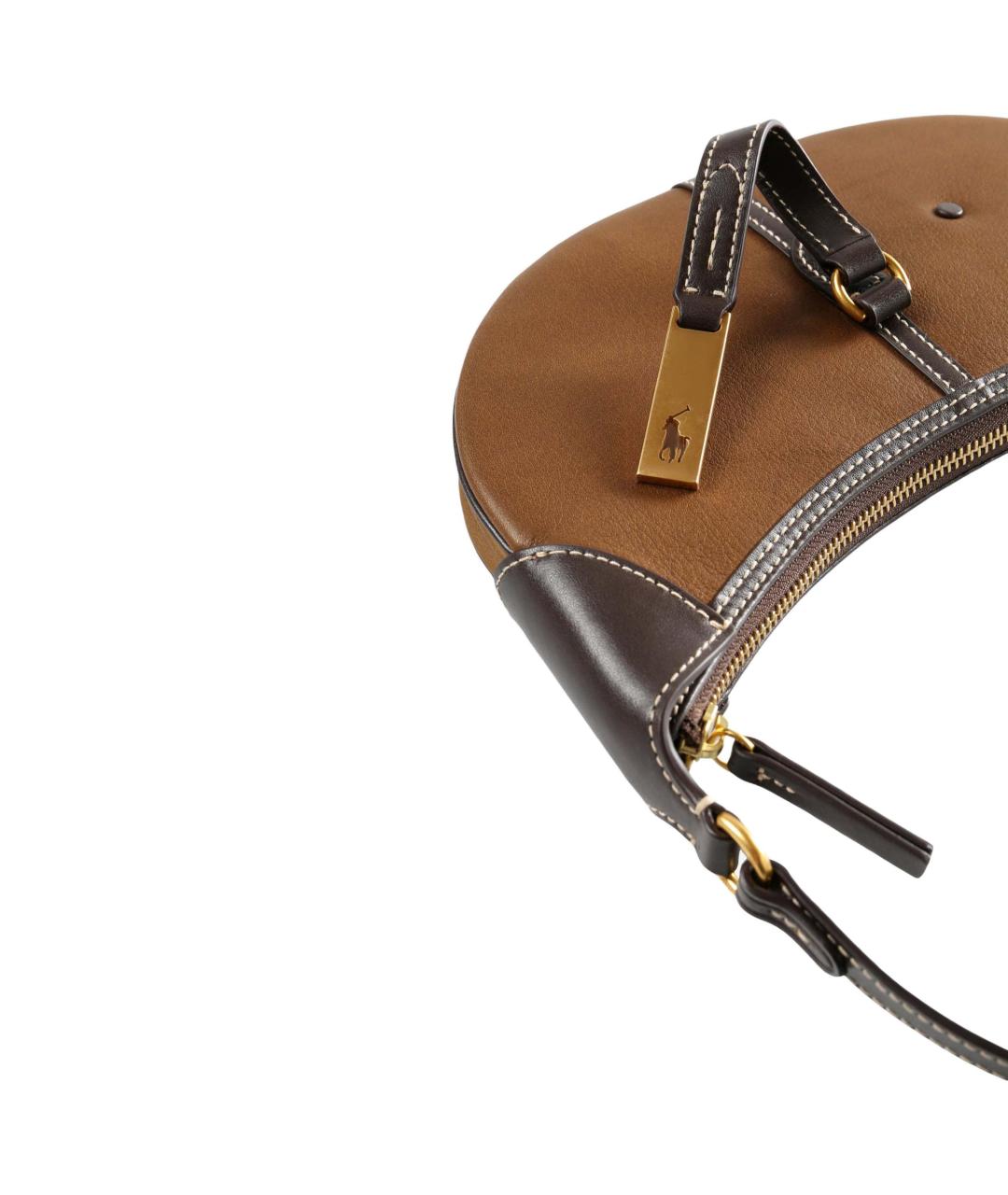 POLO RALPH LAUREN Коричневая замшевая сумка через плечо, фото 3