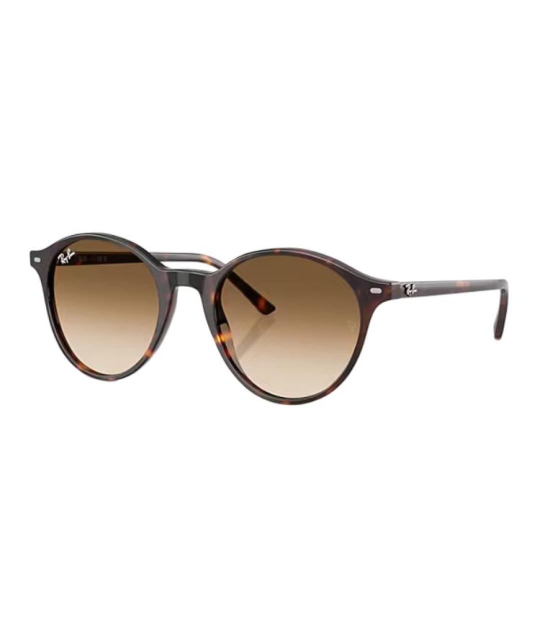 RAY BAN Коричневые пластиковые солнцезащитные очки, фото 1