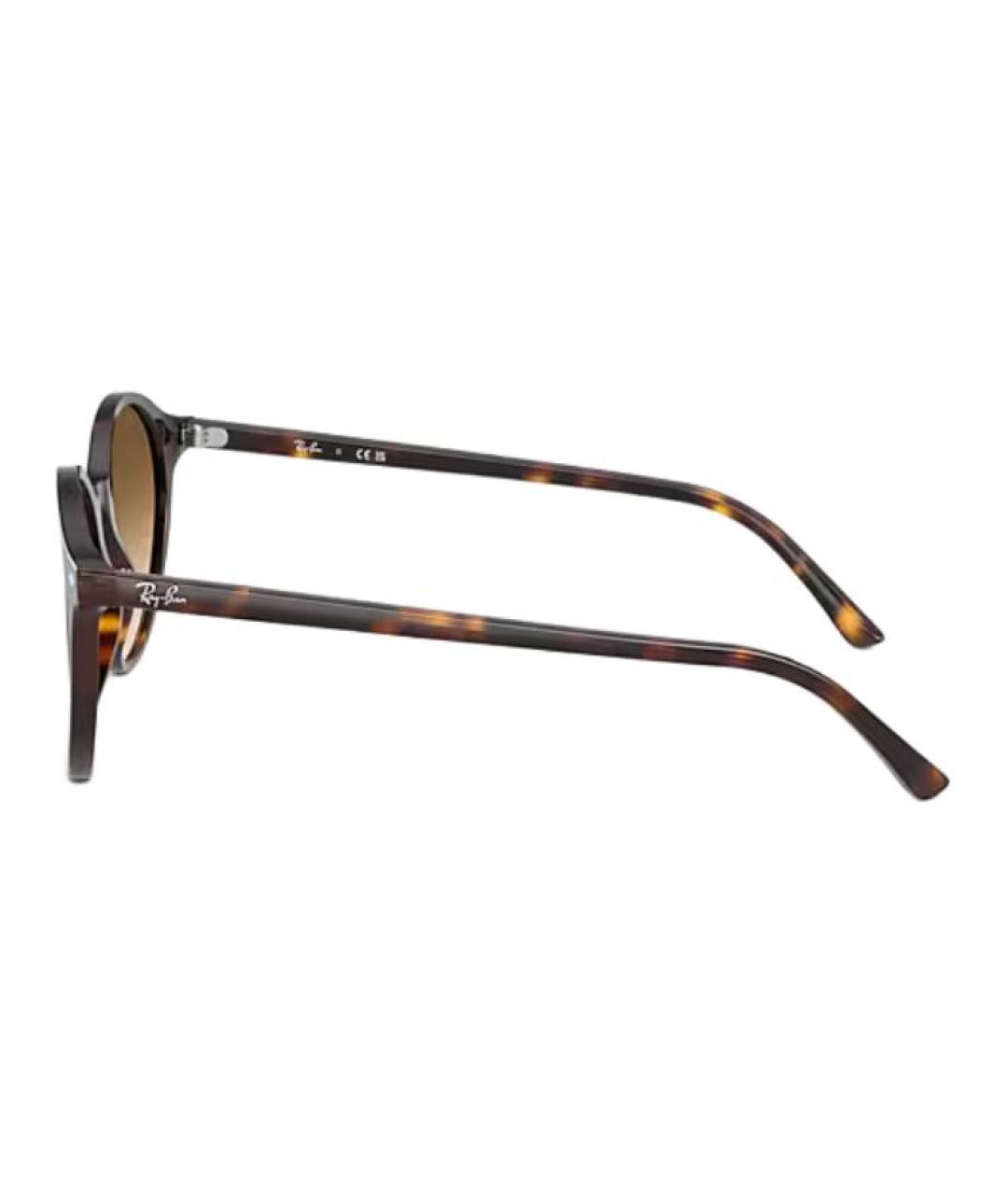 RAY BAN Коричневые пластиковые солнцезащитные очки, фото 3