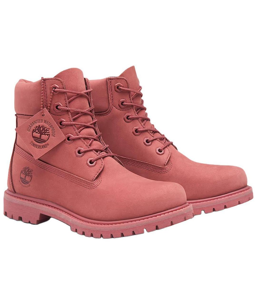 TIMBERLAND Красные нубуковые ботинки, фото 3