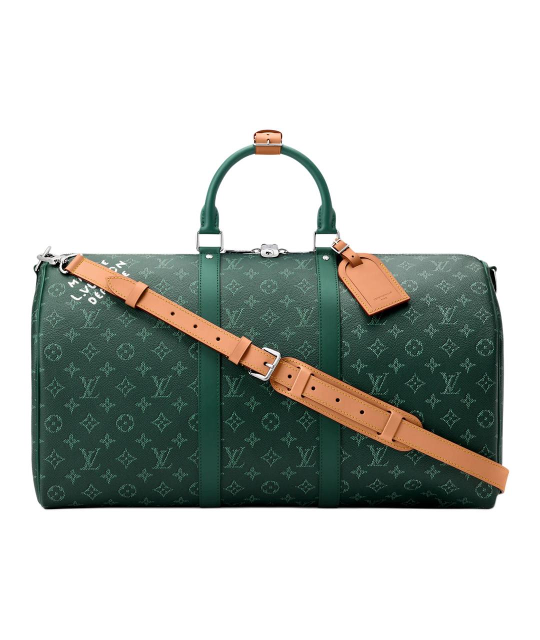 LOUIS VUITTON Зеленая сумка на плечо из канвы, фото 2