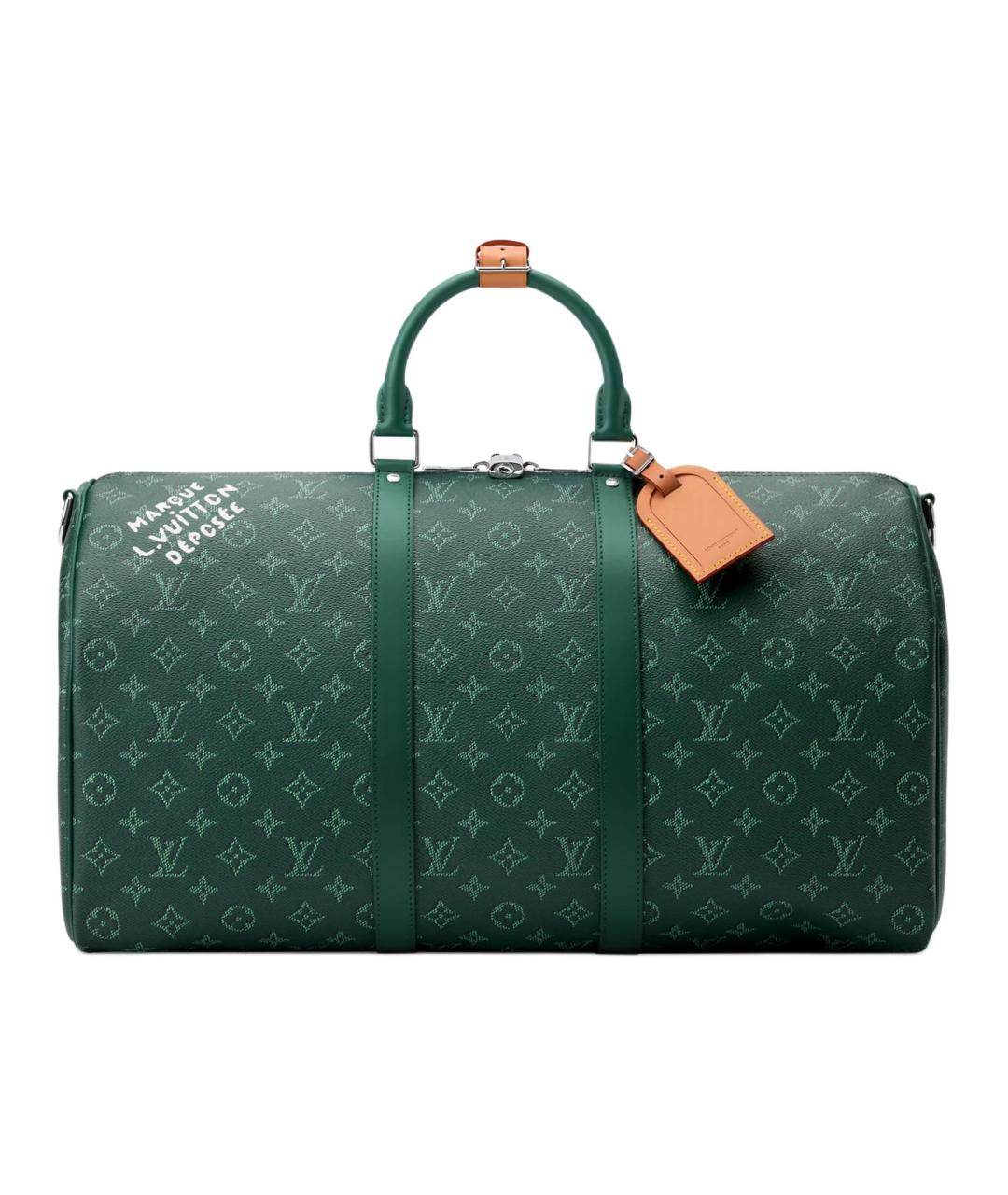 LOUIS VUITTON Зеленая сумка на плечо из канвы, фото 1
