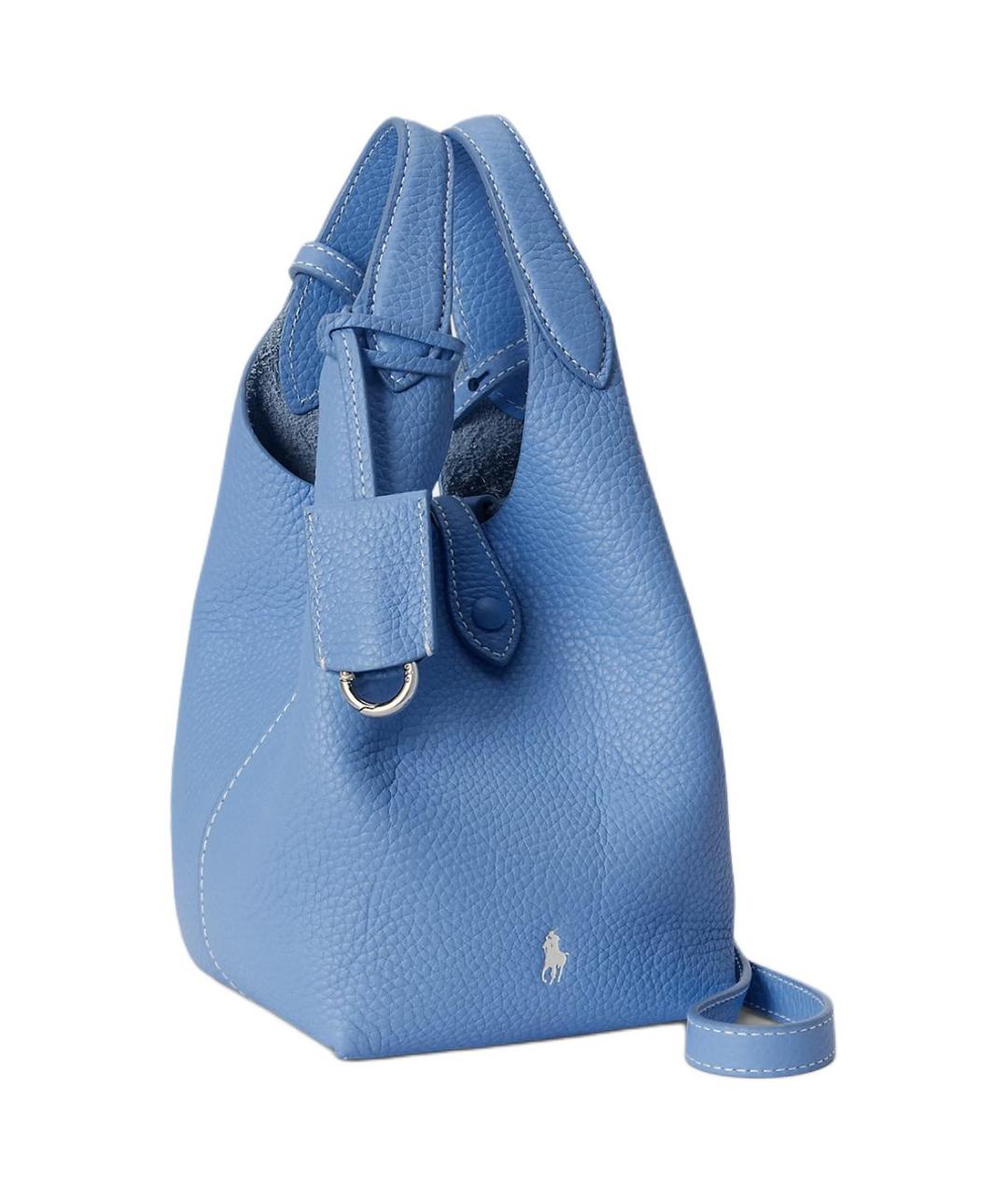 POLO RALPH LAUREN Голубая кожаная сумка через плечо, фото 2