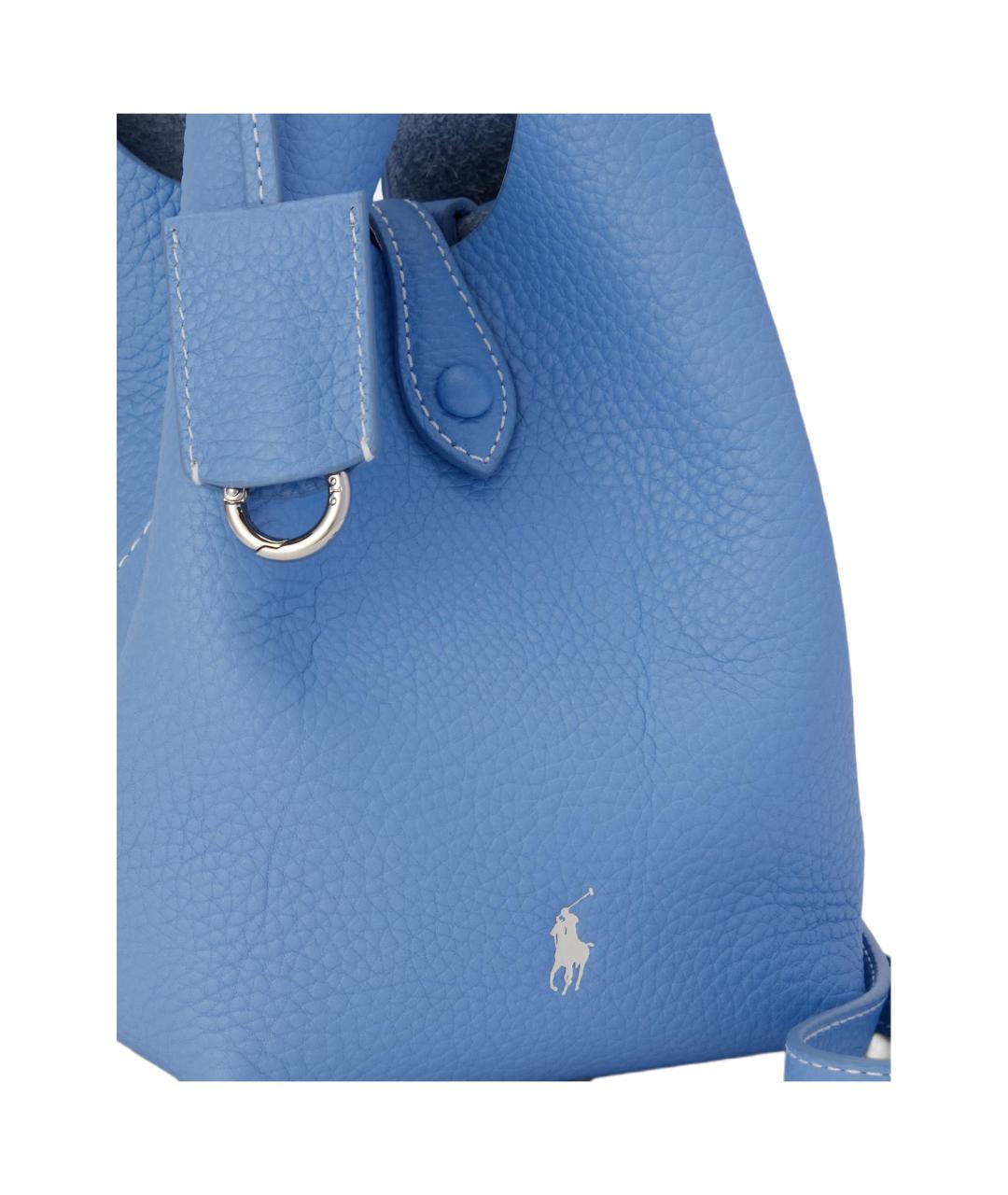 POLO RALPH LAUREN Голубая кожаная сумка через плечо, фото 5