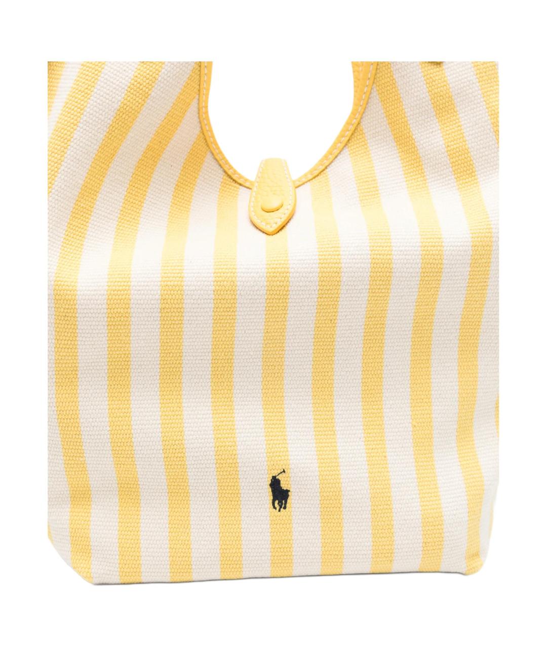 POLO RALPH LAUREN Желтая хлопковая сумка через плечо, фото 5