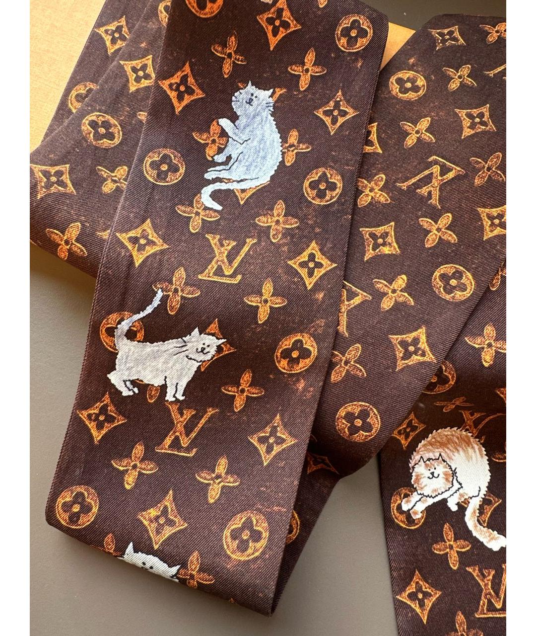 LOUIS VUITTON Коричневая повязка на голову, фото 5