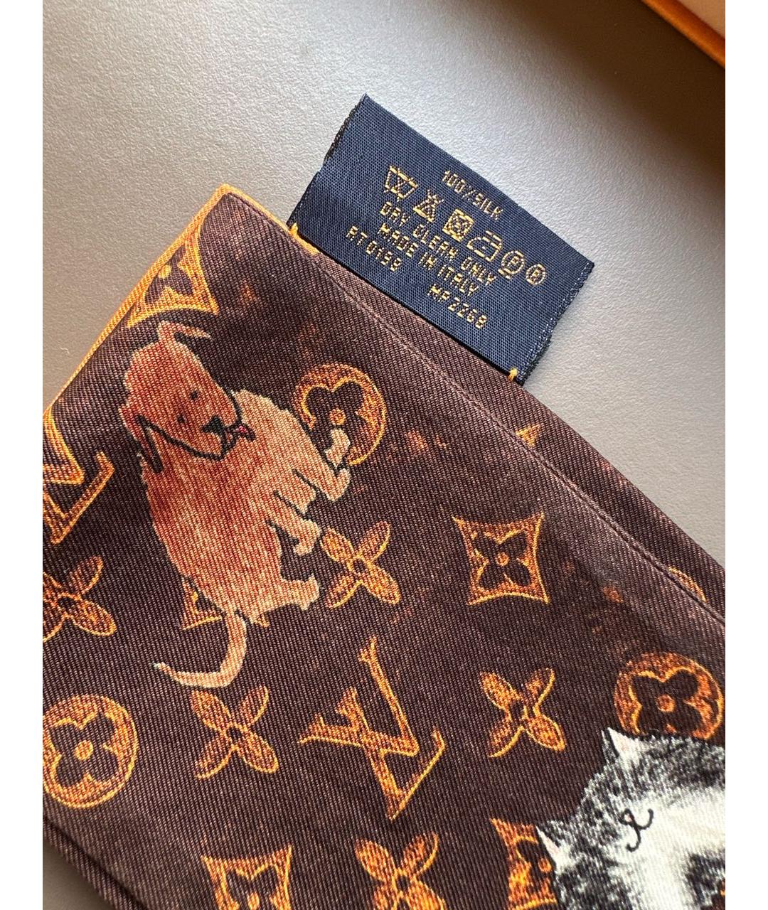 LOUIS VUITTON Коричневая повязка на голову, фото 4