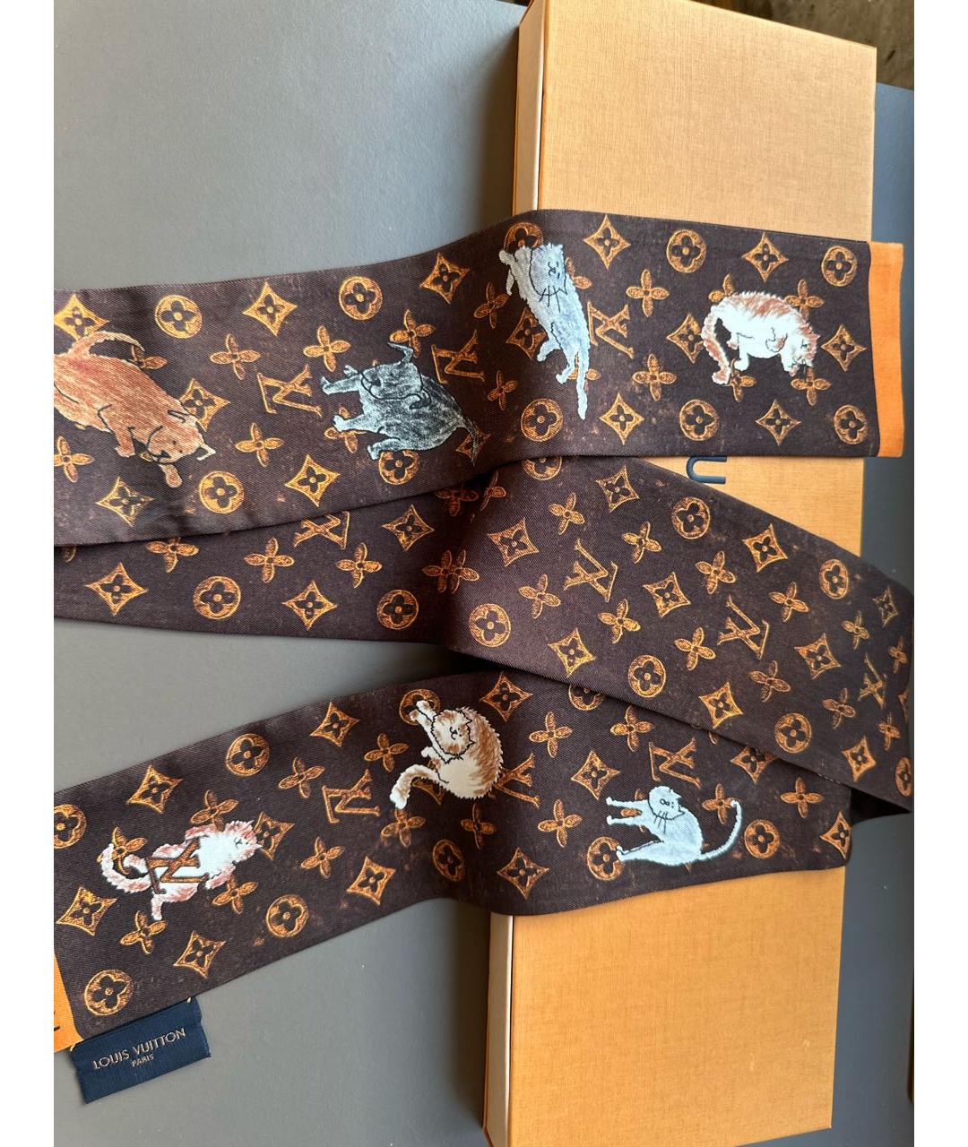 LOUIS VUITTON Коричневая повязка на голову, фото 6