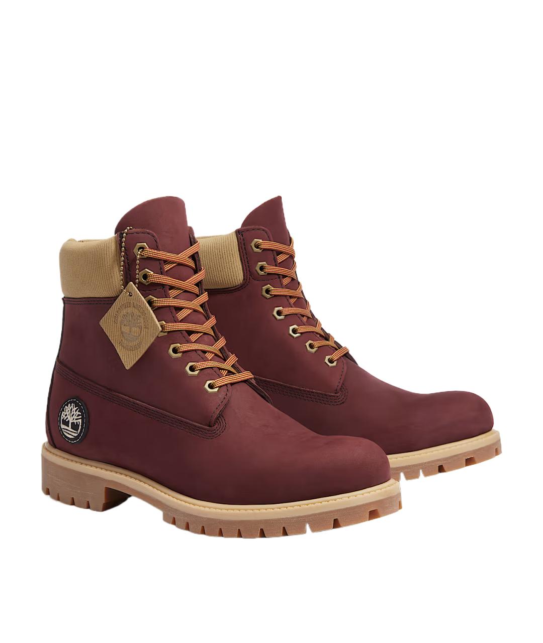 TIMBERLAND Красные нубуковые высокие ботинки, фото 3