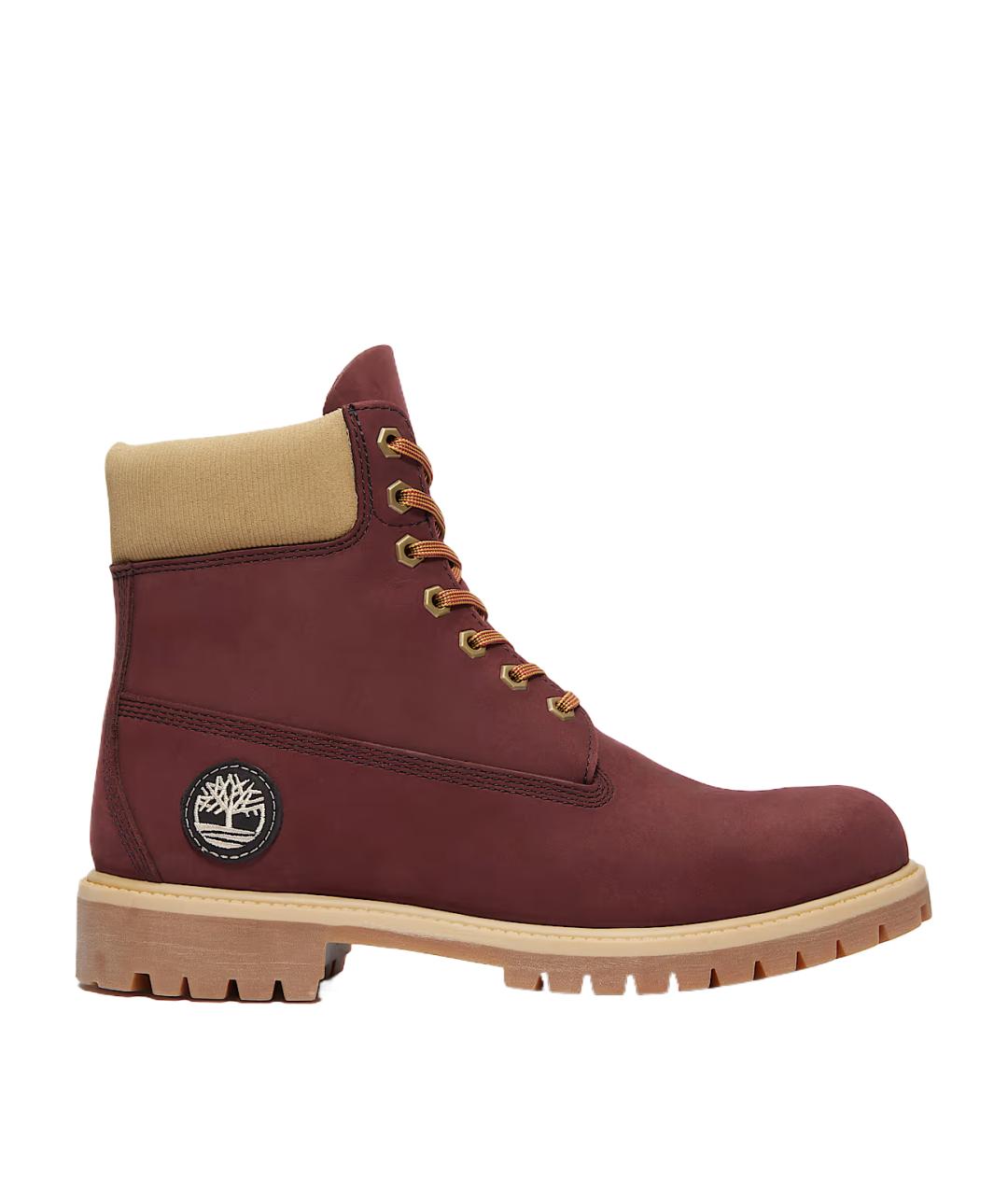TIMBERLAND Красные нубуковые высокие ботинки, фото 1