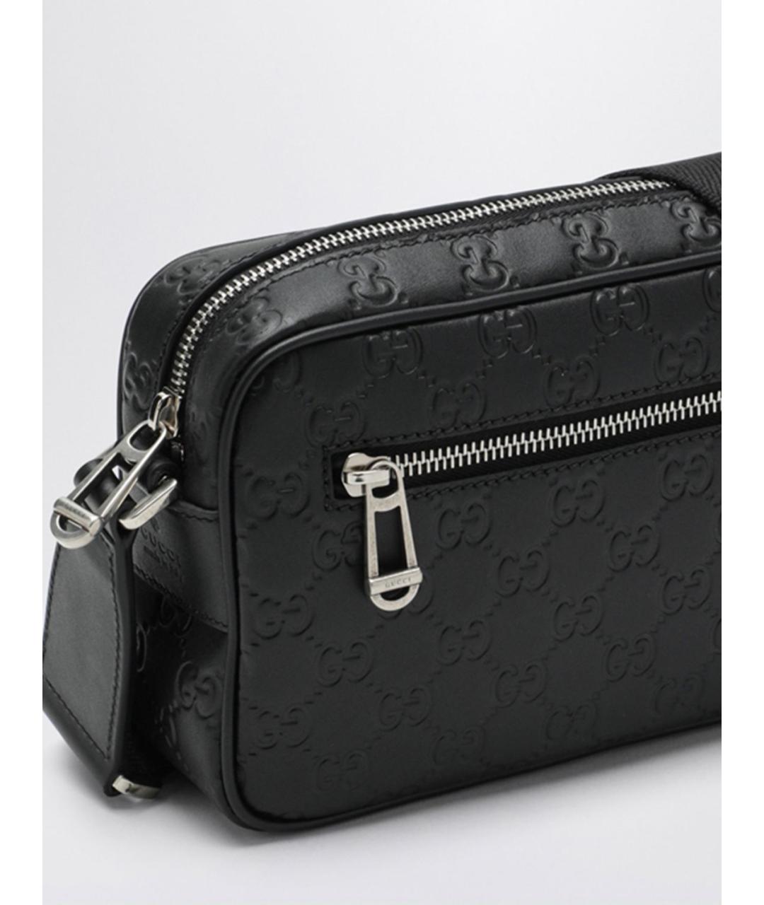 GUCCI Черная кожаная сумка на плечо, фото 3