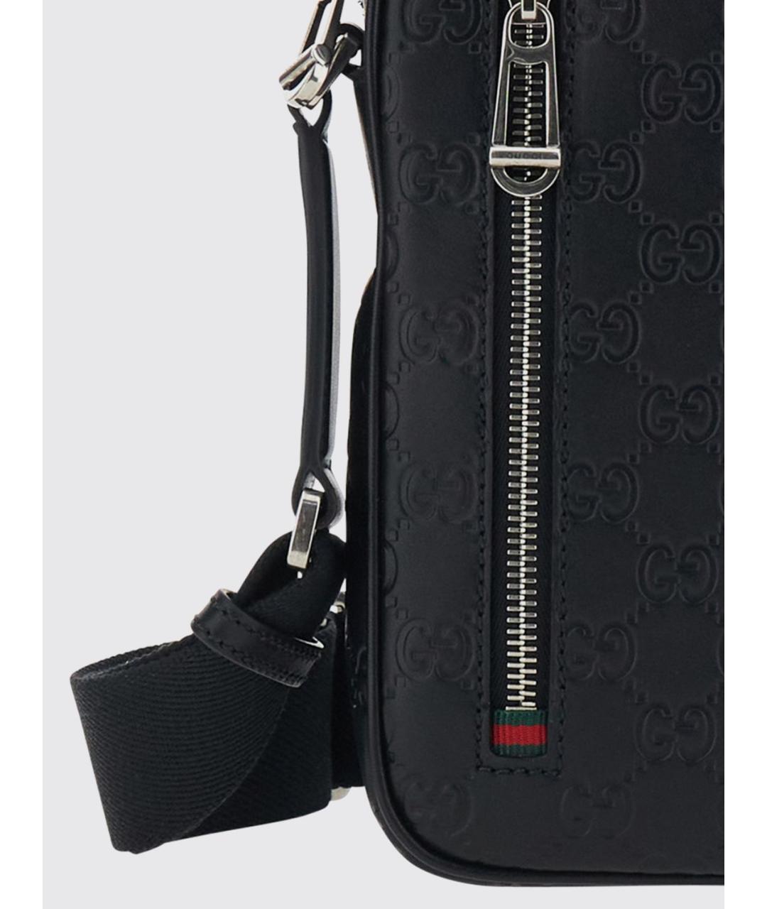 GUCCI Черная кожаная сумка на плечо, фото 3