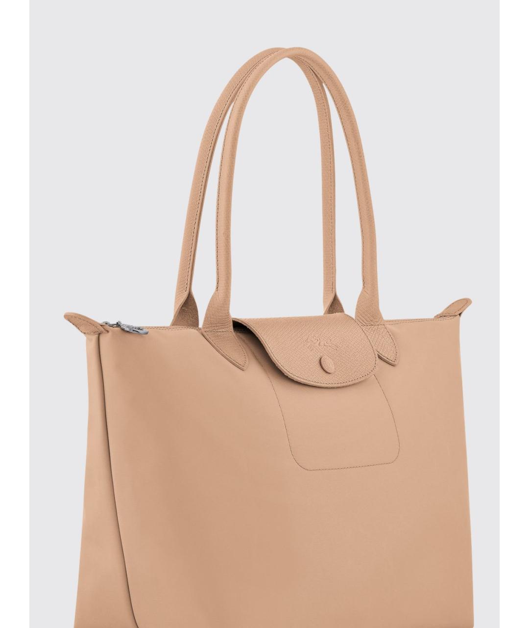 LONGCHAMP Бежевая синтетическая сумка тоут, фото 3