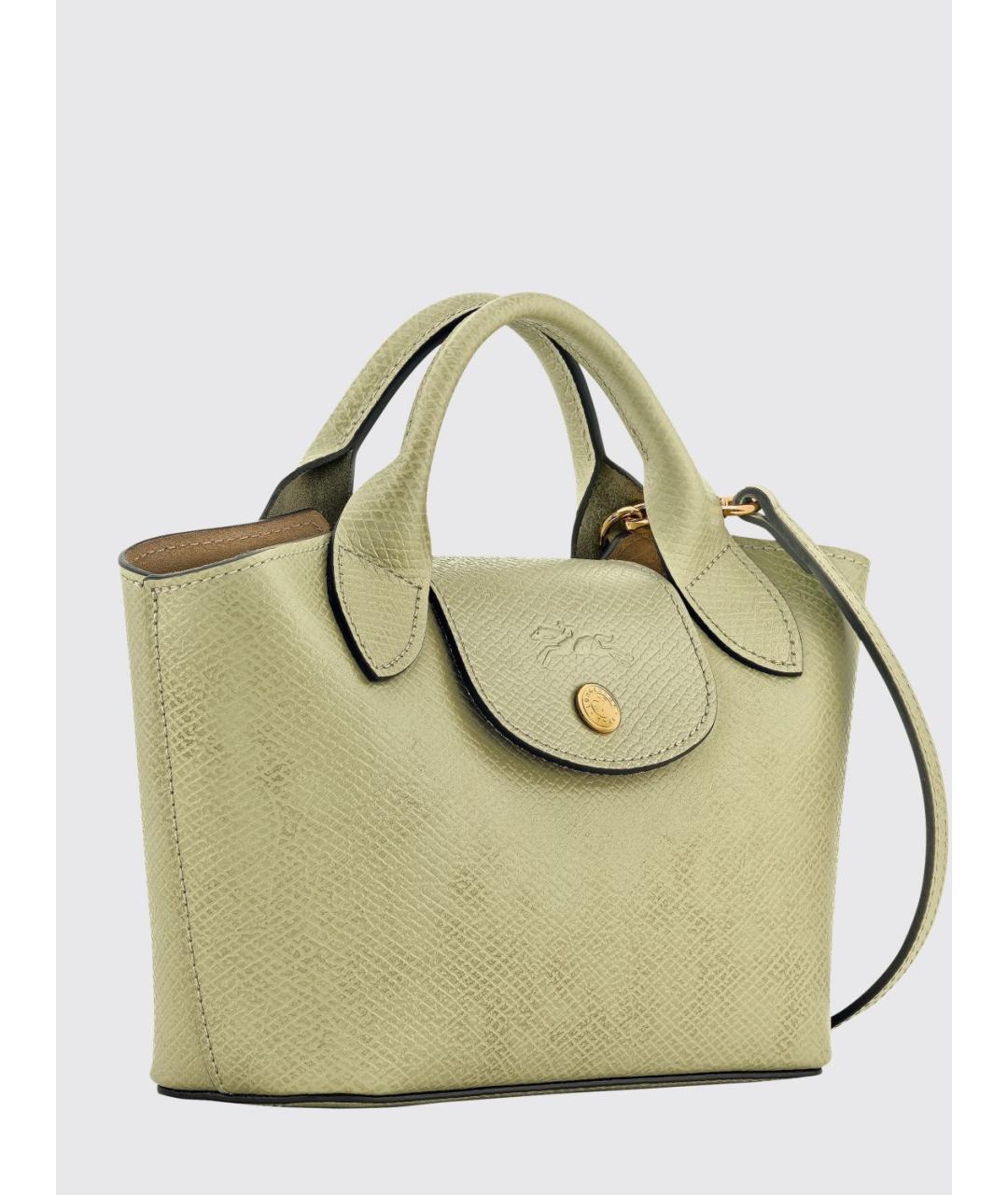 LONGCHAMP Салатовая кожаная сумка через плечо, фото 3