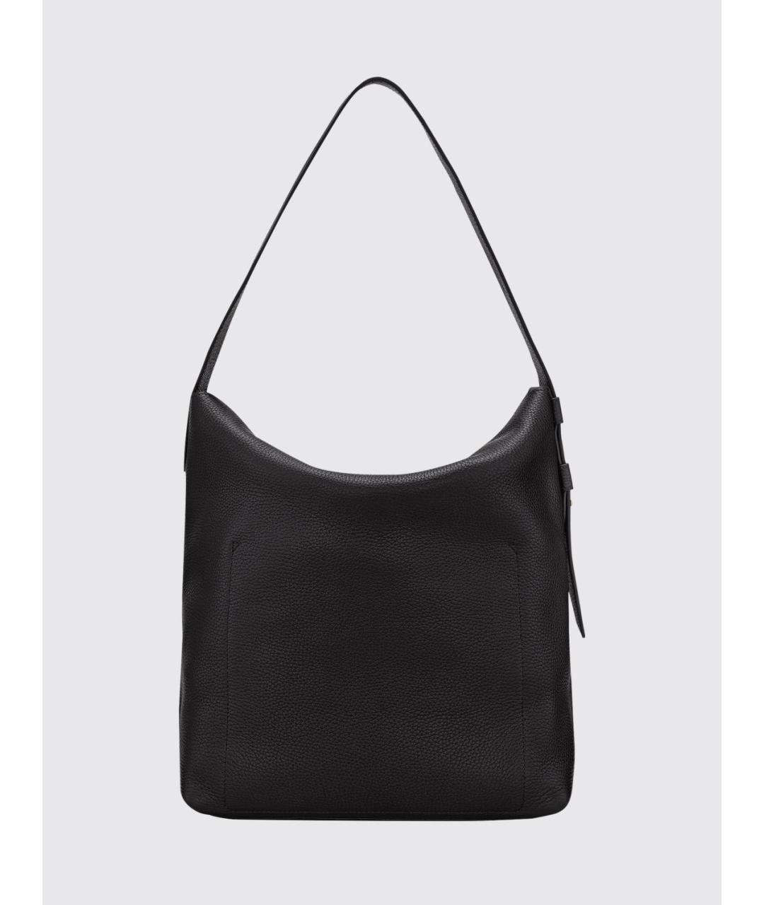 LONGCHAMP Черная кожаная сумка тоут, фото 2