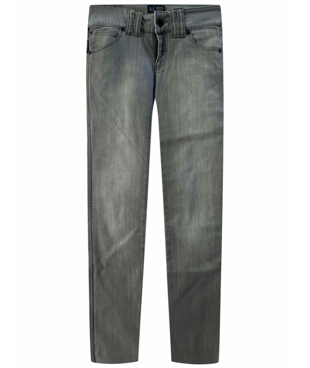 EMPORIO ARMANI Серые хлопковые прямые джинсы, фото 1