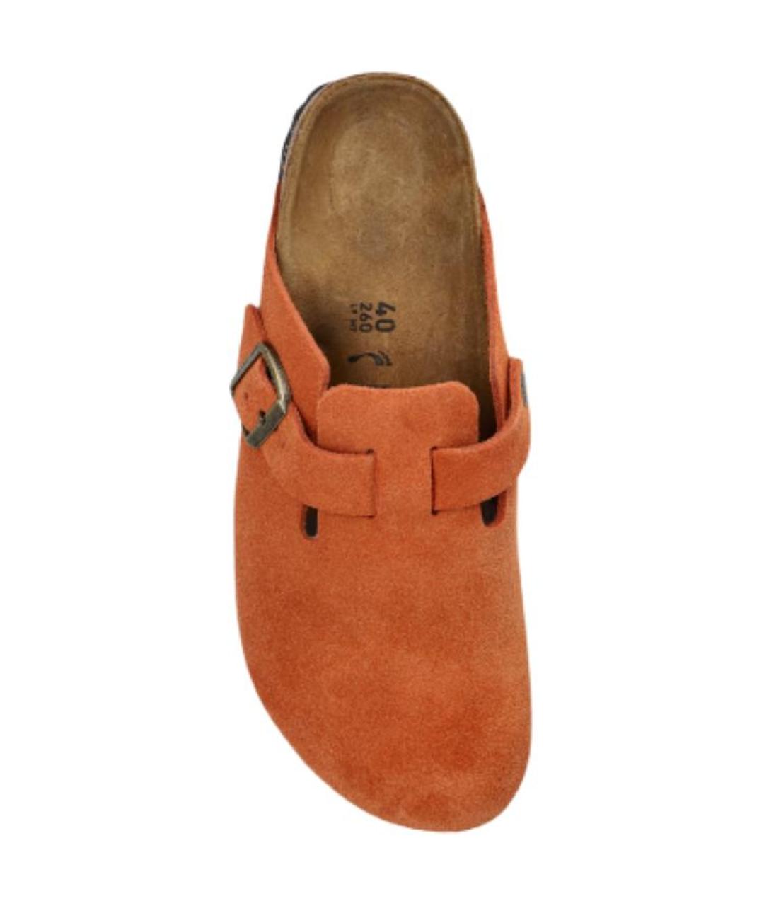 BIRKENSTOCK Оранжевые замшевые сабо, фото 5