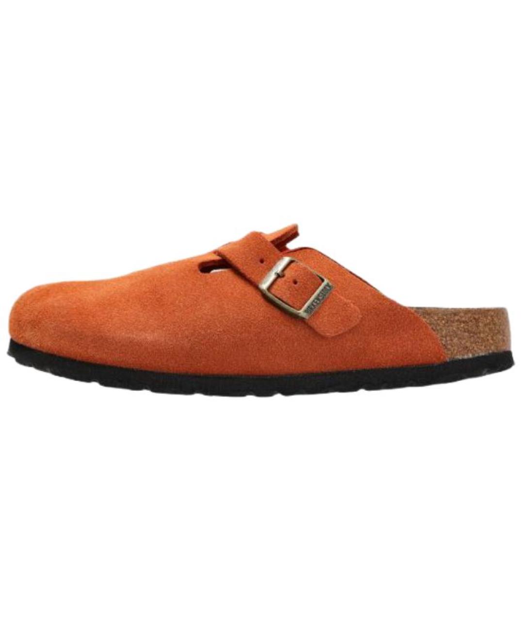 BIRKENSTOCK Оранжевые замшевые сабо, фото 2