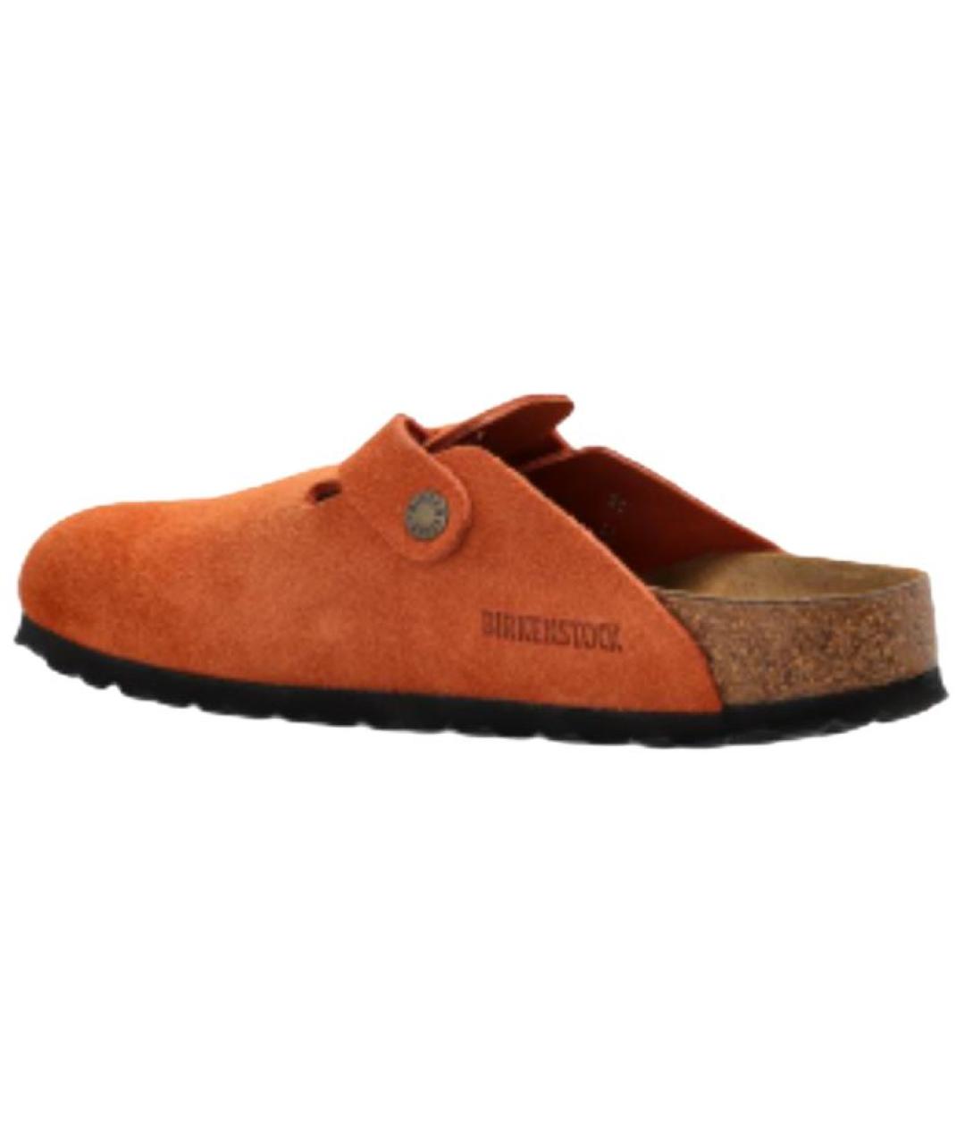 BIRKENSTOCK Оранжевые замшевые сабо, фото 4