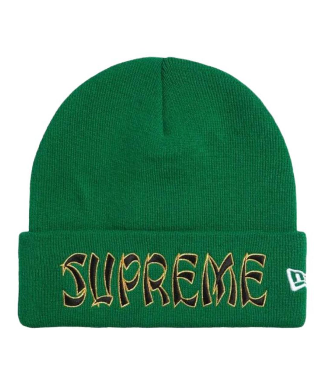 SUPREME Зеленая шапка, фото 1